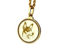 LKBEADS 925 Sterling Silver Compass Engraved Round 28mm Pendant Necklace Gold Plated Charm For Men & Women With 18 Inch Cable Handmade Jewelry |LK_ENGP_0540