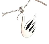 LKBEADS 925 Sterling Silver Dainity Origami Swan Minimalist Pendant Necklace In Fancy Shape With 18 Inch Cable Chain Silver Plated Charm Meaningful Jewelry |LKD_3DM_00598