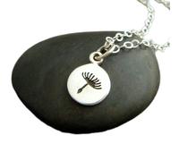LKBEADS 925 sterling silver dandelion necklace. small flower seed nature pendant floral charm simple delicate dainty everyday jewelry gift | with 18 inch chain |silver plated |LKGP_02927