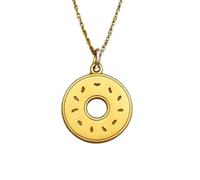 LKBEADS 925 Sterling Silver Donut Minimalist Pendant Necklace In Round Shape With 18 Inch Cable Chain Gold Plated Charm Meaningful Jewelry |LKD_3DM_00531
