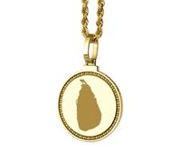 LKBEADS 925 Sterling Silver Engraved Sri Lanka Map Round Medallion 25mm Pendant Necklace Gold Plated City Country Travel Travler Jewellery Love Location For Men & Women Gift Jewelry |LK_EGMP_0111