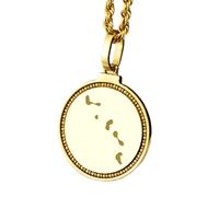 LKBEADS 925 Sterling Silver Engraved Tuvalu Map Round Medallion 25mm Pendant Necklace Gold Plated City Country Travel Travler Jewellery Love Location For Men & Women Gift Jewelry |LK_EGMP_0037