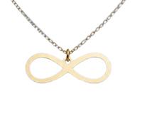 LKBEADS 925 Sterling Silver Eternal Love Symbol Minimalist Pendant Necklace In Fancy Shape With 18 Inch Cable Chain Gold Plated Charm Meaningful Jewelry |LKD_3DM_00356