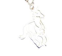 LKBEADS 925 sterling silver galloping horse necklace small equestrian cut out openwork pendant love charm animal lover gift equine jewelry| with 18 inch chain |silver plated |LK_PNK_03086