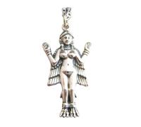 LKBEADS 925 sterling silver goddess innana necklace god love strong courageous unafraid charm facing face fears faith strength| with 18 inch chain |silver plated |LK_PNK_03034