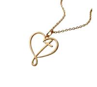 LKBEADS 925 Sterling Silver Heart Cross Minimalist Pendant Necklace In Heart Shape With 18 Inch Cable Chain Gold Plated Charm Meaningful Jewelry |LKD_3DM_00621