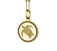 LKBEADS 925 Sterling Silver Hebrew M Final Mem Alphabet Engraved Round 28mm Pendant Necklace Gold Plated Charm For Men & Women With 18 Inch Cable Handmade Jewelry |LK_ENGP_0463