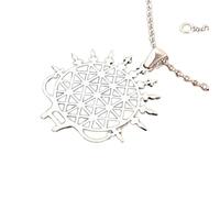 LKBEADS 925 Sterling Silver Hittite Sun Disk Minimalist Pendant Necklace In Round Shape With 18 Inch Cable Chain Silver Plated Charm Meaningful Jewelry |LKD_3DM_00590