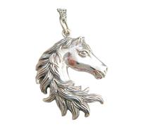 LKBEADS 925 sterling silver horse head necklace small mane pride equestrian love realistic charm gift animal lover simple equine jewelry | with 18 inch chain |silver plated |LK_PNK_03157