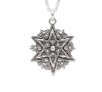 LKBEADS 925 sterling silver inspiration mandala necklace |LK_NLC_03048 | affirmation small lotus petal flower pendant zen universe charm boho jewelry spiritual yoga with 18 inch