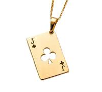 LKBEADS 925 Sterling Silver Jack Of Clubs Minimalist Pendant Necklace In Rectangle Shape With 18 Inch Cable Chain Gold Plated Charm Meaningful Jewelry |LKD_3DM_00276