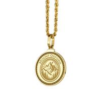 LKBEADS 925 Sterling Silver La Plata Peak Engraved Round 28mm Pendant Necklace Gold Plated Charm For Men & Women With 18 Inch Cable Handmade Jewelry |LK_ENGP_0670