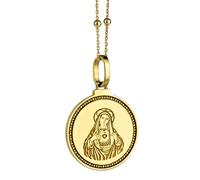 LKBEADS 925 Sterling Silver Madison Indian Skyline Engraved Round 28mm Pendant Necklace Gold Plated Charm For Men & Women With 18 Inch Cable Handmade Jewelry |LK_ENGP_0715
