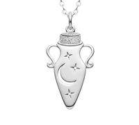 LKBEADS 925 sterling silver magic potion necklace cork bottle |LK_NLC_02864 | jar spirit moon stars celestial charm fortune mysticism mystical halloween pendant with 18 inch chain