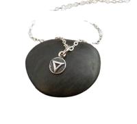 LKBEADS 925 sterling silver miniwater element necklace. 4 elements symbol. zodiac charm cancer scorpio pisces. small yoga jewelry. dainty gift| with 18 inch chain |silver plated |LK_PNK_02733