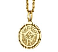 LKBEADS 925 Sterling Silver Nashville Skyline City Map Engraved Round 28mm Pendant Necklace Gold Plated Charm For Men & Women With 18 Inch Cable Handmade Jewelry |LK_ENGP_0720
