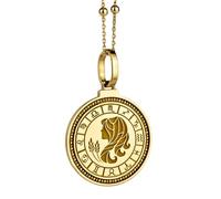 LKBEADS 925 Sterling Silver Nashville Skyline Engraved Round 28mm Pendant Necklace Gold Plated Charm For Men & Women With 18 Inch Cable Handmade Jewelry |LK_ENGP_0269