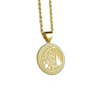 LKBEADS 925 sterling silver necklace 22mm|18 inch chain | crescent moon necklace| mountain pendant| nature jewelry| night sky charm| moon phases pendant| celestial medallion|gold plating |LKGP_00399