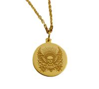 LKBEADS 925 sterling silver necklace 22mm|18 inch chain | memento mori necklace - handmade skull pendant| death reminder jewelry| symbolic charm|gold plating handmade jewelry |LK_PNK_01614