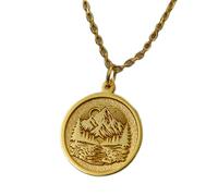 LKBEADS 925 sterling silver necklace 22mm|18 inch chain | mountain necklace - handmade nature pendant| adventure jewelry| minimalist| charm|gold plating handmade jewelry |LK_PNK_01624