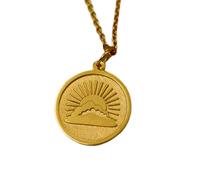 LKBEADS 925 sterling silver necklace 22mm|18 inch chain | sun necklace - handmade celestial pendant| radiant sunshine jewelry| solar charm|gold plating handmade jewelry |LK_PNK_01586