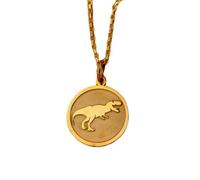 LKBEADS 925 sterling silver necklace 24mm |18 inch chain | t-rex dinosaur necklace | dino pendant | everyday jewelry | real | symbol of strength | birthday|gold plating handmade jewelry |LKGP_00966