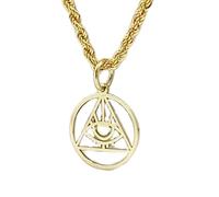 LKBEADS 925 sterling silver necklace 26mm|18 inch chain | third eye pendant| all seeing eye necklace| eye of providence jewelry| eye charm| evil eye necklace| masonic pendant|gold plating |LKGP_00064