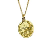 LKBEADS 925 sterling silver necklace 28mm|18 inch chain |sun moon necklace| plated yin yang sun moon disc pendant| jewelry| nature charm| yin yang sea and mountain|gold plating |LKGP_00213