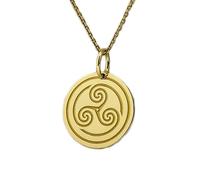 LKBEADS 925 sterling silver necklace 28mm|18 inch chain | triskelion necklace| triple spiral pendant| celtic knot jewelry| triskele charm| plated triskelion pendant|gold plating |LKGP_00299