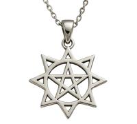 LKBEADS 925 Sterling Silver Nine Point Star Minimalist Pendant Necklace In Star Shape With 18 Inch Cable Chain Silver Plated Charm Meaningful Jewelry |LKD_3DM_00898