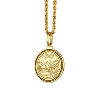 LKBEADS 925 Sterling Silver Ninja Kanji Japanese Warrior Engraved Round 28mm Pendant Necklace Gold Plated Charm For Men & Women With 18 Inch Cable Handmade Jewelry |LK_ENGP_0363