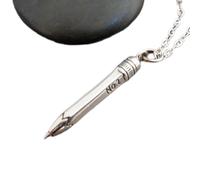 LKBEADS 925 sterling silver no 2 pencil necklace small school teacher gift artist drawing charm simple delicate dainty petite pendant gift her| with 18 inch chain |silver plated |LKGP_02782