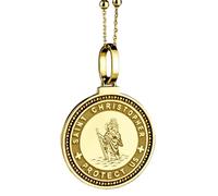 LKBEADS 925 Sterling Silver North Star Compass Engraved Round 28mm Pendant Necklace Gold Plated Charm For Men & Women With 18 Inch Cable Handmade Jewelry |LK_ENGP_0452