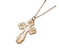 LKBEADS 925 Sterling Silver Orthodox Cross Minimalist Pendant Necklace In Cross Shape With 18 Inch Cable Chain Gold Plated Charm Meaningful Jewelry |LKD_3DM_00660