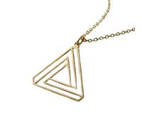 LKBEADS 925 Sterling Silver Paradox Triangle Minimalist Pendant Necklace In Trillon Shape With 18 Inch Cable Chain Gold Plated Charm Meaningful Jewelry |LKD_3DM_00618