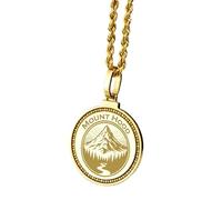 LKBEADS 925 Sterling Silver Paris Eiffel Tower Engraved Round 28mm Pendant Necklace Gold Plated Charm For Men & Women With 18 Inch Cable Handmade Jewelry |LK_ENGP_0777