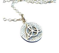 LKBEADS 925 sterling silver protection symbol necklace. small triquetra amulet charm. trinity knot. irish celtic pendant. layering jewelry.| with 18 inch chain |silver plated |LK_PNK_03013
