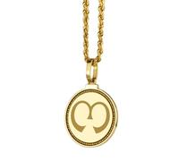 LKBEADS 925 Sterling Silver Raphael Seal Angelic Sigil Engraved Round 28mm Pendant Necklace Gold Plated Charm For Men & Women With 18 Inch Cable Handmade Jewelry |LK_ENGP_0524