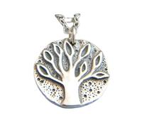LKBEADS 925 sterling silver rustic tree of life necklace.nature jewelry. boho. bohemian pendant. antiqued. oxidized. everyday charm gift for her| with 18 inch chain |silver plated |LK_PNK_02929