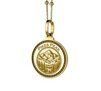 LKBEADS 925 Sterling Silver Saint George, Catholic Dragon Engraved Round 28mm Pendant Necklace Gold Plated Charm For Men & Women With 18 Inch Cable Handmade Jewelry |LK_ENGP_0384
