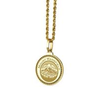LKBEADS 925 Sterling Silver Sandalphon Seal Sacred Geometry Amulet Engraved Round 28mm Pendant Necklace Gold Plated Charm For Men & Women With 18 Inch Cable Handmade Jewelry |LK_ENGP_0513