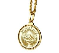 LKBEADS 925 Sterling Silver Savannah Skyline Map Engraved Round 28mm Pendant Necklace Gold Plated Charm For Men & Women With 18 Inch Cable Handmade Jewelry |LK_ENGP_0725