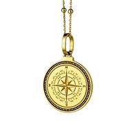 LKBEADS 925 Sterling Silver Scale Of Justice Law Student Engraved Round 28mm Pendant Necklace Gold Plated Charm For Men & Women With 18 Inch Cable Handmade Jewelry |LK_ENGP_0849