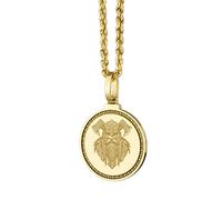 LKBEADS 925 Sterling Silver Scales Of Justice Engraved Round 28mm Pendant Necklace Gold Plated Charm For Men & Women With 18 Inch Cable Handmade Jewelry |LK_ENGP_0478