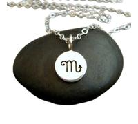 LKBEADS 925 sterling silver scorpio necklace. smallzodiac star sign astrological astrology symbol pendant simple everyday jewelry charm| with 18 inch chain |silver plated |LK_PNK_02723