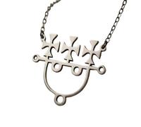 LKBEADS 925 Sterling Silver Sitri Seal Sigil Minimalist Pendant Necklace In Fancy Shape With 18 Inch Cable Chain Silver Plated Charm Meaningful Jewelry |LKD_3DM_00894