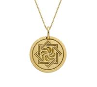 LKBEADS 925 Sterling Silver Slavic Star Pendant Necklace Gold |LK_NLC_00724 | plated sacred symbol medallion necklace 28mm engraved spiritual pendant with 18 inch cable chain