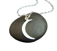 LKBEADS 925 sterling silver small crescent moon necklace.moon sliver charm. celestial astrology delicate dainty pendant. simple everyday jewelry| with 18 inch chain |silver plated |LK_PNK_02711