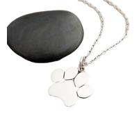 LKBEADS 925 sterling silver smallpaw print necklace pet pride pendant animal lover gift love charm simple petite delicate pawprint dog cat jewelry| with 18 inch chain |silver plated |LK_PNK_02615