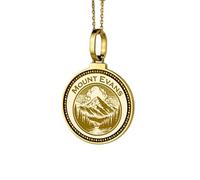 LKBEADS 925 Sterling Silver Sneffels Mount Engraved Round 28mm Pendant Necklace Gold Plated Charm For Men & Women With 18 Inch Cable Handmade Jewelry |LK_ENGP_0761